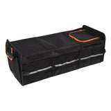 Large Trunk Organizer 105L Multi Compartment Car Organizer with Leakproof Cooler Bag Removable Dividers Foldable Cover for Camping