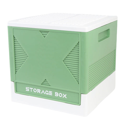 Toys Storage Box with Building Baseplate 37L Stackable Foldable Building Blocks Organizer Storage Container for Home Green In Australia - Darrahopens