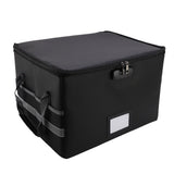 Fireproof Document Box Water Proof Antistatic Reflective Stripe Portable File Box with Lock for CD DVD USB Photos