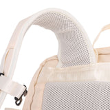 Vacuum Compression Backpack Expandable Water Proof Wet Dry Separation Carry On Backpack with Laptop Compartment Lock for Business Travel Beige