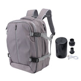 Vacuum Compression Backpack Expandable Water Proof Wet Dry Separation Carry On Backpack with Laptop Compartment Lock for Business Travel Grey