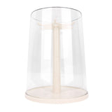 Doll Rotating Clear Display Case Transparent Figures Doll Protective Storage Box for Doll Collection White