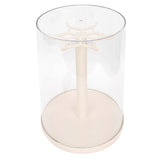 Doll Rotating Clear Display Case Transparent Figures Doll Protective Storage Box for Doll Collection White