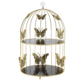 Golden Bird Cage Shape Cosmetic Rack Desktop Makeup Organizer Rack Double Tier Cupcake Cake Stand Multi Purpose for Home Bedroom Party In Australia - Darrahopens