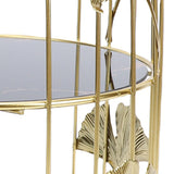 Gold Bird Cage Shape 2 Tier Cupcake Cake Stand Cosmetics Storage Rack Jewelry Display Holder Multi Purpose for Home Bedroom Party Decor