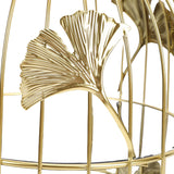 Gold Bird Cage Shape 2 Tier Cupcake Cake Stand Cosmetics Storage Rack Jewelry Display Holder Multi Purpose for Home Bedroom Party Decor