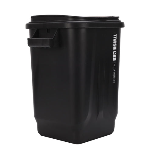 Kitchen Trash Can with Lid PP Garbage Can Waste Basket with Handle for Bathroom Bedroom Office Living Room Black