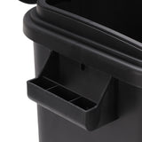 Kitchen Trash Can with Lid PP Garbage Can Waste Basket with Handle for Bathroom Bedroom Office Living Room Black