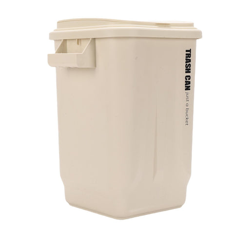 Kitchen Trash Can with Lid PP Garbage Can Waste Basket with Handle for Bathroom Bedroom Office Living Room White In Australia - Darrahopens