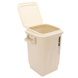 Kitchen Trash Can with Lid PP Garbage Can Waste Basket with Handle for Bathroom Bedroom Office Living Room White