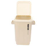 Kitchen Trash Can with Lid PP Garbage Can Waste Basket with Handle for Bathroom Bedroom Office Living Room White