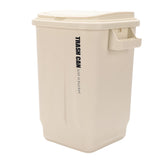 Kitchen Trash Can with Lid PP Garbage Can Waste Basket with Handle for Bathroom Bedroom Office Living Room White