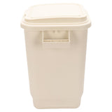 Kitchen Trash Can with Lid PP Garbage Can Waste Basket with Handle for Bathroom Bedroom Office Living Room White