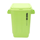 Kitchen Trash Can with Lid PP Garbage Can Waste Basket with Handle for Bathroom Bedroom Office Living Room Green