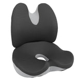 Seat Cushion with Lumbar Support Memory Foam Slow Rebound Anti Slip Breathable Office Chair Cushion for Long Sitting in Car Home Gray Regular Style