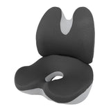 Seat Cushion with Lumbar Support Memory Foam Slow Rebound Anti Slip Breathable Office Chair Cushion for Long Sitting in Car Home Gray Regular Style