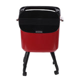 Tall Trash Can with Wheel Legs 15L Large Capacity Narrow Garbage Can for Kitchen Bathroom Living Room Office Red