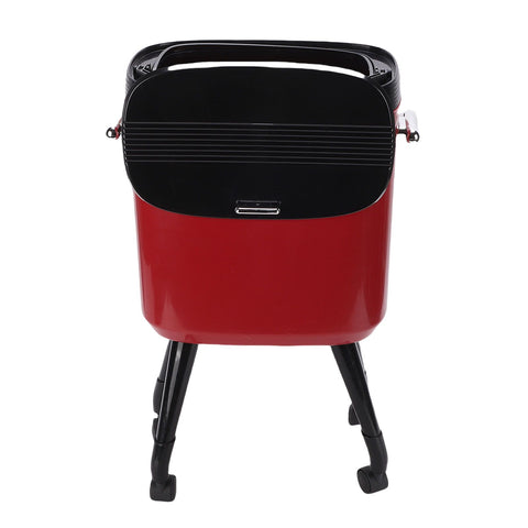 Tall Trash Can with Wheel Legs 15L Large Capacity Narrow Garbage Can for Kitchen Bathroom Living Room Office Red