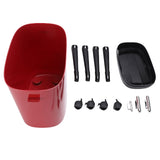 Tall Trash Can with Wheel Legs 15L Large Capacity Narrow Garbage Can for Kitchen Bathroom Living Room Office Red