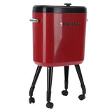 Tall Trash Can with Wheel Legs 15L Large Capacity Narrow Garbage Can for Kitchen Bathroom Living Room Office Red