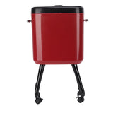 Tall Trash Can with Wheel Legs 15L Large Capacity Narrow Garbage Can for Kitchen Bathroom Living Room Office Red