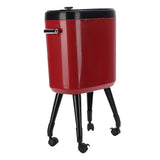 Tall Trash Can with Wheel Legs 15L Large Capacity Narrow Garbage Can for Kitchen Bathroom Living Room Office Red
