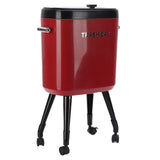 Tall Trash Can with Wheel Legs 15L Large Capacity Narrow Garbage Can for Kitchen Bathroom Living Room Office Red
