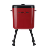 Tall Trash Can with Wheel Legs 15L Large Capacity Narrow Garbage Can for Kitchen Bathroom Living Room Office Red