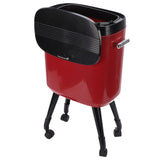 Tall Trash Can with Wheel Legs 15L Large Capacity Narrow Garbage Can for Kitchen Bathroom Living Room Office Red