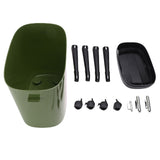 Tall Trash Can with Wheel Legs 15L Large Capacity Narrow Garbage Can for Kitchen Bathroom Living Room Office Green