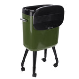 Tall Trash Can with Wheel Legs 15L Large Capacity Narrow Garbage Can for Kitchen Bathroom Living Room Office Green