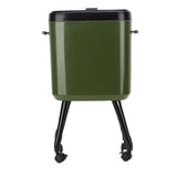Tall Trash Can with Wheel Legs 15L Large Capacity Narrow Garbage Can for Kitchen Bathroom Living Room Office Green