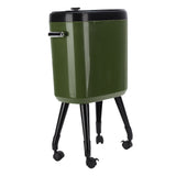 Tall Trash Can with Wheel Legs 15L Large Capacity Narrow Garbage Can for Kitchen Bathroom Living Room Office Green
