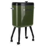 Tall Trash Can with Wheel Legs 15L Large Capacity Narrow Garbage Can for Kitchen Bathroom Living Room Office Green