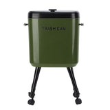 Tall Trash Can with Wheel Legs 15L Large Capacity Narrow Garbage Can for Kitchen Bathroom Living Room Office Green