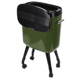 Tall Trash Can with Wheel Legs 15L Large Capacity Narrow Garbage Can for Kitchen Bathroom Living Room Office Green