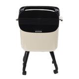 Tall Trash Can with Wheel Legs 15L Large Capacity Narrow Garbage Can for Kitchen Bathroom Living Room Office Cream White In Australia - Darrahopens