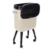 Tall Trash Can with Wheel Legs 15L Large Capacity Narrow Garbage Can for Kitchen Bathroom Living Room Office Cream White In Australia - Darrahopens