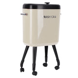 Tall Trash Can with Wheel Legs 15L Large Capacity Narrow Garbage Can for Kitchen Bathroom Living Room Office Cream White
