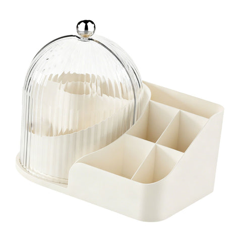 Makeup Brush Holder with Lid 360 Degree Rotating Cosmetic Organizer Desktop Storage Box Skincare Storage for Vanity Desktop Cream Multi Compartment In Australia - Darrahopens