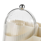 Makeup Brush Holder with Lid 360 Degree Rotating Cosmetic Organizer Desktop Storage Box Skincare Storage for Vanity Desktop Cream Multi Compartment In Australia - Darrahopens