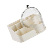 Makeup Brush Holder with Lid 360 Degree Rotating Cosmetic Organizer Desktop Storage Box Skincare Storage for Vanity Desktop Cream Multi Compartment