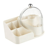 Makeup Brush Holder with Lid 360 Degree Rotating Cosmetic Organizer Desktop Storage Box Skincare Storage for Vanity Desktop Cream Multi Compartment