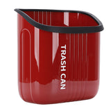 Hanging Trash Can Wide Opening Space Saving Under Counter Small Waste Bin with Press Ring for Kitchen Bathroom Red