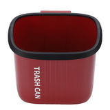 Hanging Trash Can Wide Opening Space Saving Under Counter Small Waste Bin with Press Ring for Kitchen Bathroom Red