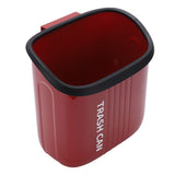 Hanging Trash Can Wide Opening Space Saving Under Counter Small Waste Bin with Press Ring for Kitchen Bathroom Red