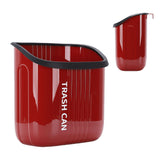 Hanging Trash Can Wide Opening Space Saving Under Counter Small Waste Bin with Press Ring for Kitchen Bathroom Red