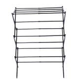 Clothes Drying Rack Expandable Carbon Steel 3 Tier Foldable Portable Laundry Rack for Clothing Towels Black