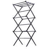 Clothes Drying Rack Expandable Carbon Steel 3 Tier Foldable Portable Laundry Rack for Clothing Towels Black