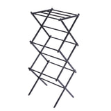 Clothes Drying Rack Expandable Carbon Steel 3 Tier Foldable Portable Laundry Rack for Clothing Towels Black